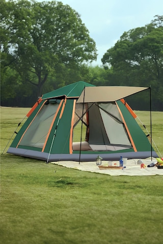 Auhma Outdoor Ac6636 6 Kişilik Otomatik Kamp Çadırı Yeşil 210x210x140 Cm Su Geçirmez Oxford Kumaş
