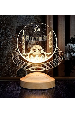 Dini Hediye, Kişiye Özel Mahyalı Camii 3d Led Lamba