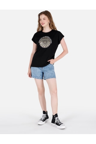 Colin's Colins Siyah Kadın Tshirt K.kol Cl1066578 Q1.v1 Blk Siyah