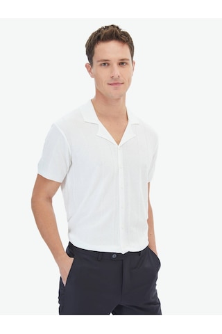 Ekru Regular Fit Casual Gömlek Ekru