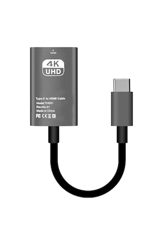 Qingmipy Type-c'den Hdmı'ye 4k 30hz Çözünürlükte Hd Ekran Yansıtma Kablosu - Çok Amaçlı Video/audio Aktarım Adaptörü