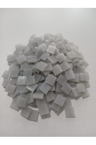 Gri Kare Vitray Cam Mozaik Taşı - Sanatsal Mozaik İçin Yaklaşık 10 X 10 Mm