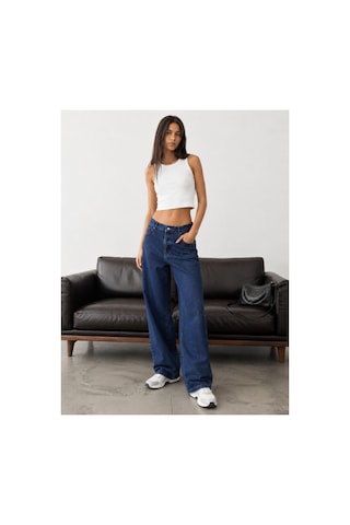 Bluemarlin Arka Cep Nakışlı/işlemeli Lacivert Kemer Derili Boru Paça Jeans Lacivert