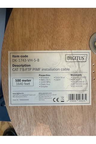 Dıgıtus Cat 7 S-ftp Pımf Kablo 500 Metre Mavi