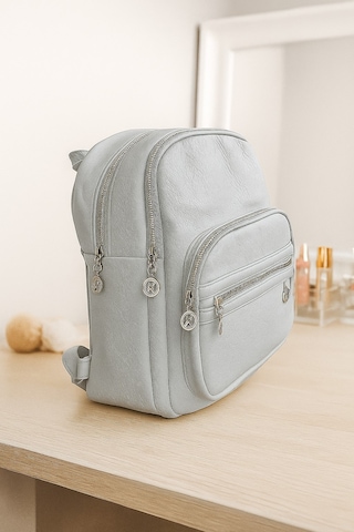 Newish Polo D Model Sırt Çantası-yıkama Suni Deri Gri