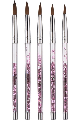 Hfambition 5'li Oje Fırçası Seti - 3d Çiçek, Akrilik Tırnak Ve Boyama İşlemleri İçin Nyon Fiber Fırçalar