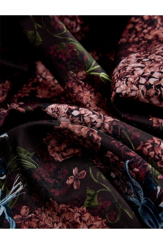 Koton Çiçek Desenli Saten Kare Fular Bandana Multıcolor 7wak50328aa Mavi