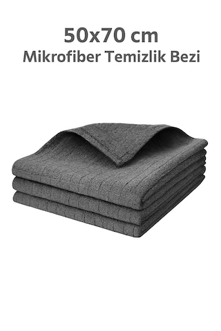50x70 Gri Mikrofiber Temizlik Bezi 1adet Gri