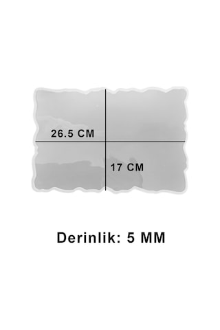 Tahtakale Toptancı Epoksi Dikdörtgen Dalgalı Söz Ve Nişan Tepsisi Kalıbı 26.5x17 Cm