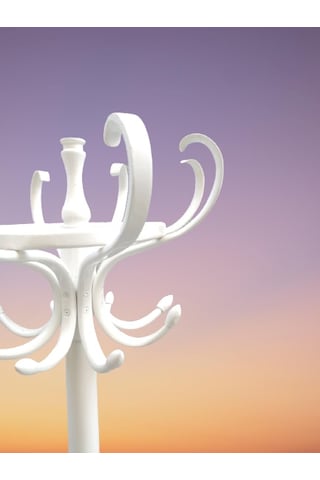 Bengimobilya Askılık Bambu El Yapım Parlak Model Demonte Beyaz Lake Boya Sağl Beyaz