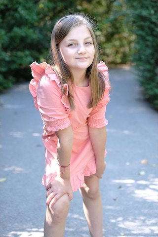 Pamuk Fırfırlı Elbise Mercan Nanna Fashion 2022-G-0004