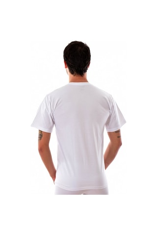 3 Adet Elit 1301 Erkek Sıfır Yaka Elasthan Fanila Beyaz