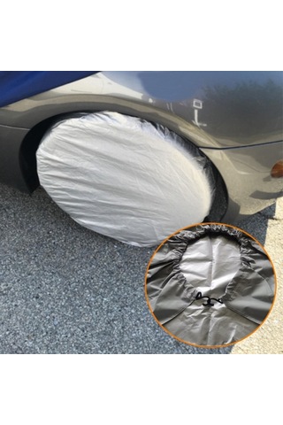 4adet 48-58cmx29cm Tekerlek Kolu Oxford Kumaş Araba Suv Lastik Kapağı Saklama Çantası - Siyah