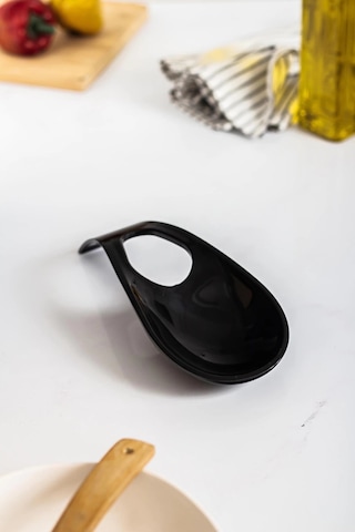 Akrilik Siyah Tezgah Üstü Kirli Kaşıklık & Kepçe Altlığı Çok Renkli