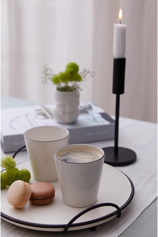Kütahya Porselen Bone Ekin Mug Bardak 2 Parça Siyah Fileli Çok Renkli