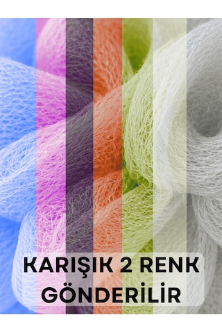Beylini 2li Karışık Banyo Lifi Büyük Boy 35gr Vücut Duş Kesesi File Top Lif Peeling Etkili Hijyenik Temizlik