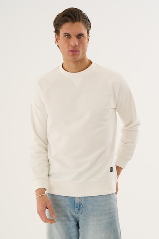 Alexander Gardi Bisiklet Yaka Basic Sweatshirt Beyaz