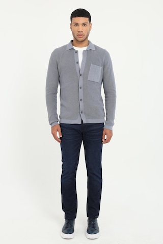 Dufy Erkek Regular Fit Polo Yaka Gri Hırka-19546