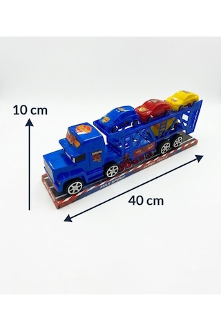 Taşıyıcı Katlı Tır Ve Yarış Arabaları Seti - 40 Cm Büyük Kargo Çekici Oyuncak Tır