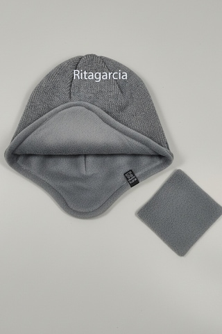 Ritagarcia Unisex Polar Astarlı Kulaklı Bere - Rüzgar Geçirmeyen Termal Kış Beresi Gri