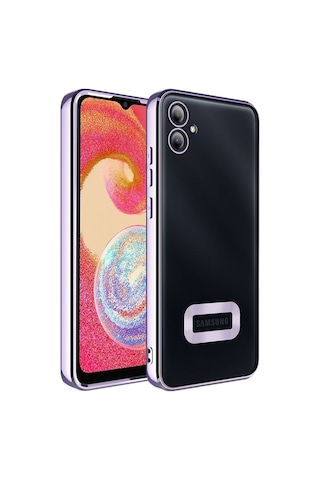 Galaxy A04e Kılıf Kamera Korumalı Logo Gösteren Zore Omega Kapak Lila
