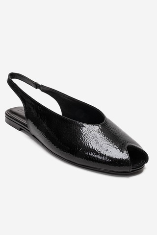 Luvishoes Serına Siyah Kırışık Rugan Kadın Sandalet