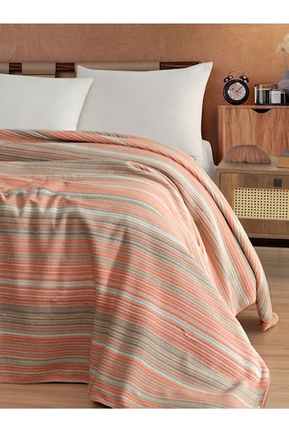 Vicuna Home 4 Mevsim Pamuklu Pike Battaniye Tek Kişilik Pudra