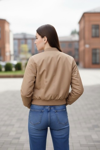 Kadın Premium Bomber Ceket Bej