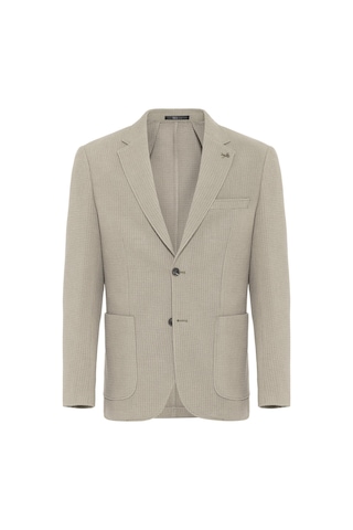 Süvari Haki Slim Fit Desenli Mono Yaka 6 Drop Ceket