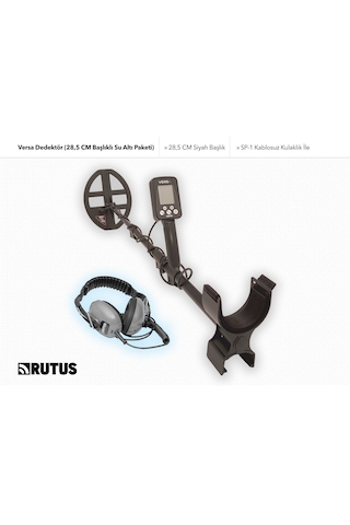 Rutus Versa Dedektör 28,5 Cm Başlıklı Su Altı Paketi İle Metal Dedektörü