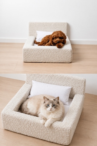 Dizanor Softnest 3 Parça Modüler Sünger Köpek Yatağı Ve Yastık Seti Haki Orta Boy