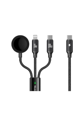 Mcdodo Ca-4940 100w 3in1 Type-c, Lightning Ve Apple Uyumlu iOS Watch Çoklu Şarj Kablosu