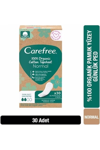 Carefree Organic Cotton Topsheet Normal Günlük Ped 30'lu