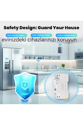 Onoff Tuya Wifi Akıllı Yüksek Voltaj Düşük Voltaj Güc Tüketimi Zamanlama Uzaktan Kontrol Anahtar Röle 63 Amper