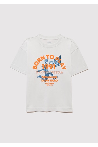 Mavi - Baskılı Gri Tişört 6610355-90782 Gri