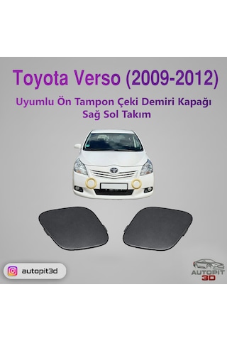 Toyota Verso 2009-2012 Uyumlu Ön Tampon Çeki Demiri Kapağı Takımı Sağ + Sol