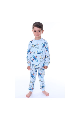 Zuzunga Time To Fly Mavi Desenli Çocuk Pijama Takımı Mavi
