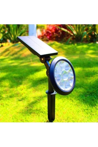18w 6400k Beyaz Işık Güneş Enerjili Kazıklı Çim Lambası Cata Solar Bahçe Armatürü Beyaz