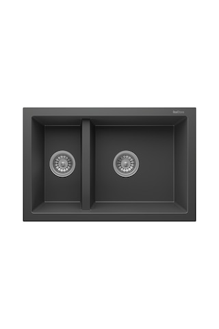 P018 Bergama 1.5 Göz Granit Evye 700 460 Mm Antrasit İsimdebelirtilmiş