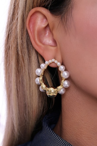 Bhs Life Kadın 925 Ayar Gümüş Özel Halka İnci Küpe Gümüş