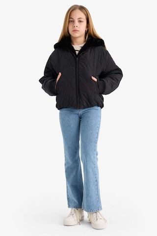 Defacto Kız Çocuk Çift Taraflı Kapüşonlu Mont C5493a825aubk27 Siyah