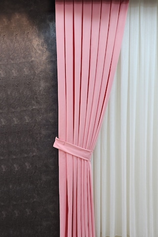 Mosso Fon Perde Düz Renk Pembe