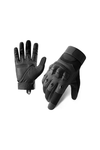 Profesyonel Korumalı Su Rüzgar Geçirmez Motosiklet Eldiveni Siyah