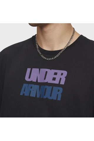 Under Armour Block Logo Erkek Siyah Polo Yaka Tişört