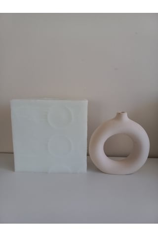 Büyük Boy Donut Vazo Kalıbı Şeffaf