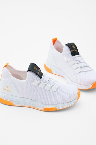 Tonny Black Rahat Kalıp Lastik Bağcıklı Çocuk Unisex Beyaz Oranj Spor Ayakkabı V2qnt-3 Beyaz Oranj