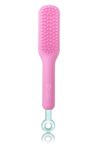 Proco Beauty Pro Kendini Temizleyen Saç Fırçası - Saç Açma Tarama Masaj Fırçası- Soft Touch Pembe