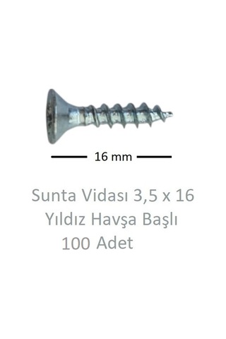 Sunta Vidası, 3,5 X 16 Mm, 100 Adet, Yhb Vida 3,5 x 16