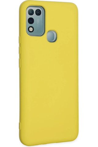 Cosmotex Newface İnfinix Hot 10 Play Kılıf Nano İçi Kadife Silikon - Sarı