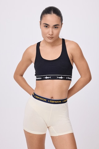 Athleshorts Yüksek Bel Kadın Uzun Boxer Şort-3273 Krem